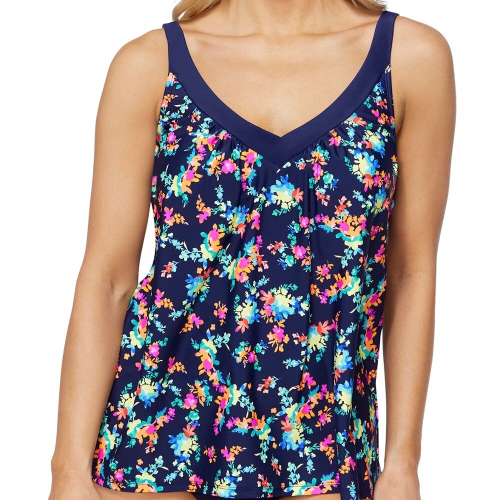 NWT Island Escape Women's Bora Bora Underwire Tankini Top Size 6 $60 LLL381